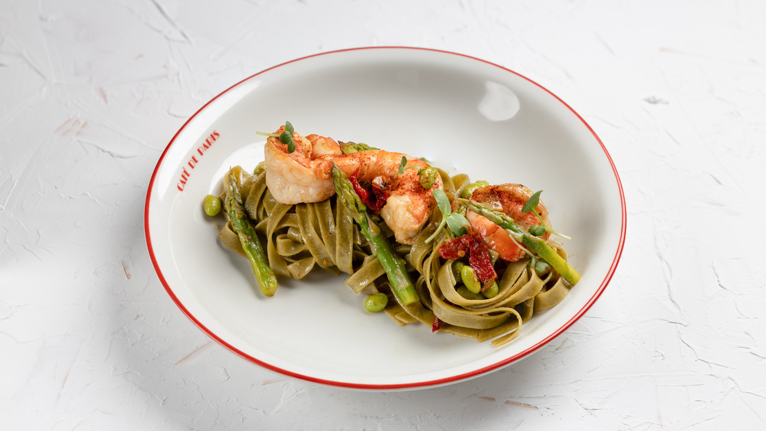 TIGER PRAWNS TAGLIATELLES